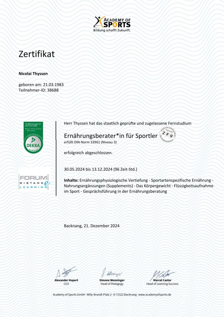 Ernährungsberater für Sportler