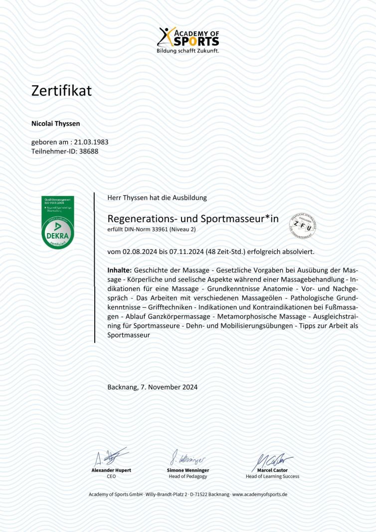 Regenerations und Sportmasseur